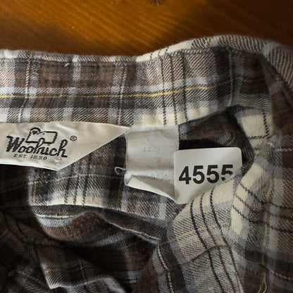 Woolrich Plaid Flannel Shirt Mens Brown Classic Workwear