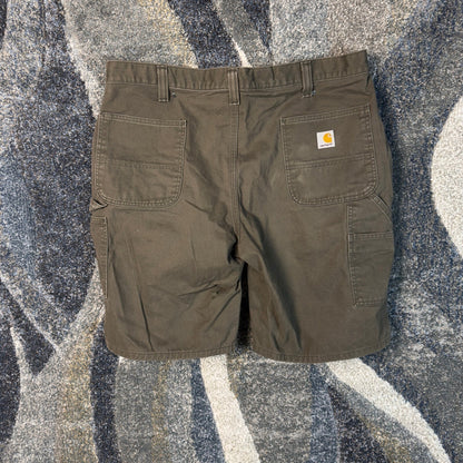 Carhartt B147 Canvas Work Shorts Mens 40 Olive Green Baggy