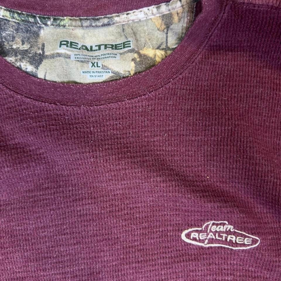 Realtree Waffle Knit Long Sleeve Shirt – Men's XL – Burgundy