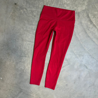 Fabletics High Waist Leggings Womens Red Athletic Pockets