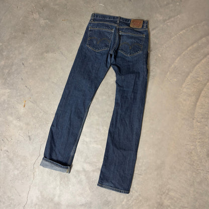 Levi's 514 Slim Straight Jeans Mens 32x36 Blue Selvedge