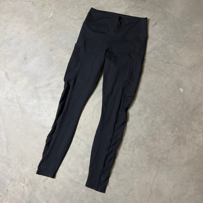 Fabletics PowerHold Leggings Womens Small Black Mesh Pocket