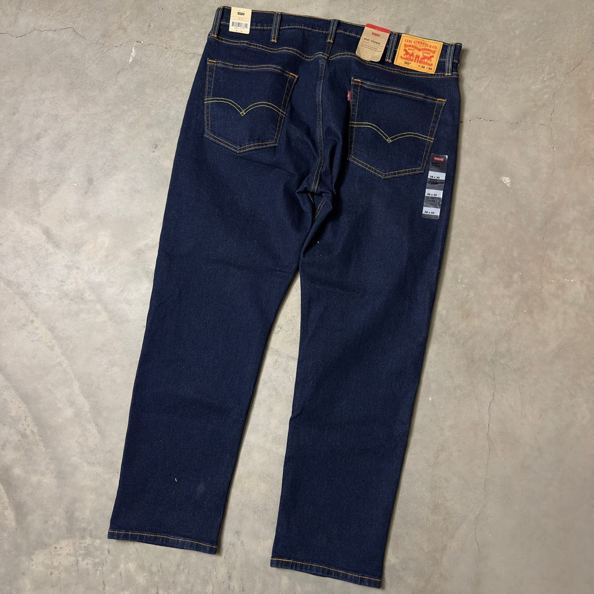 NWT Levi's 502 Taper Mens Stretch Jeans W38 L30 Dark