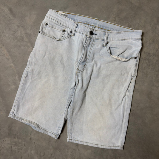 Levi's 505 Regular Fit Denim Shorts Mens 32 Light Blue Casual Baggy Summer