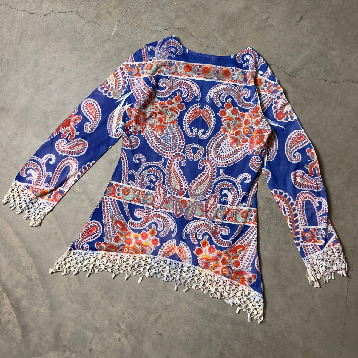 Vintage Hughbaby Sienna Rose Tunic Womens Small Blue Paisley