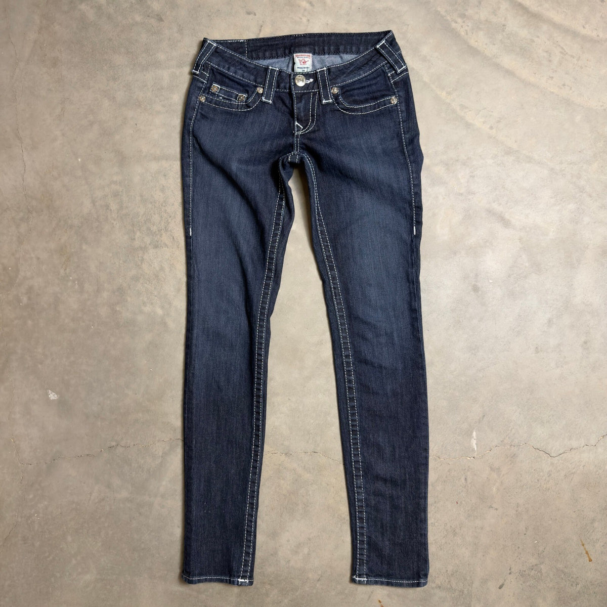 Vintage True Religion Skinny Jeans Womens 26 Dark Wash White
