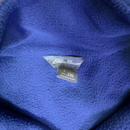 Eddie Bauer Quarter Zip Fleece Pullover Mens 2XL Blue Casual