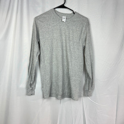 NWT Gildan Mens S Long Sleeve Heather Gray Tee