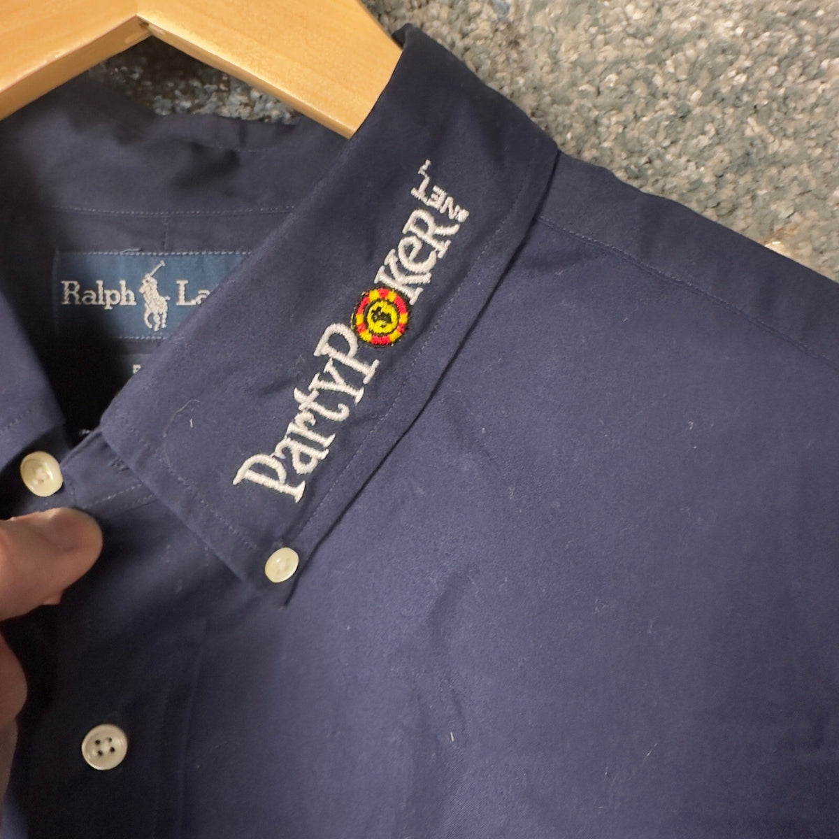 Ralph Lauren Blake Button Down Shirt Mens XL Navy PartyPoker