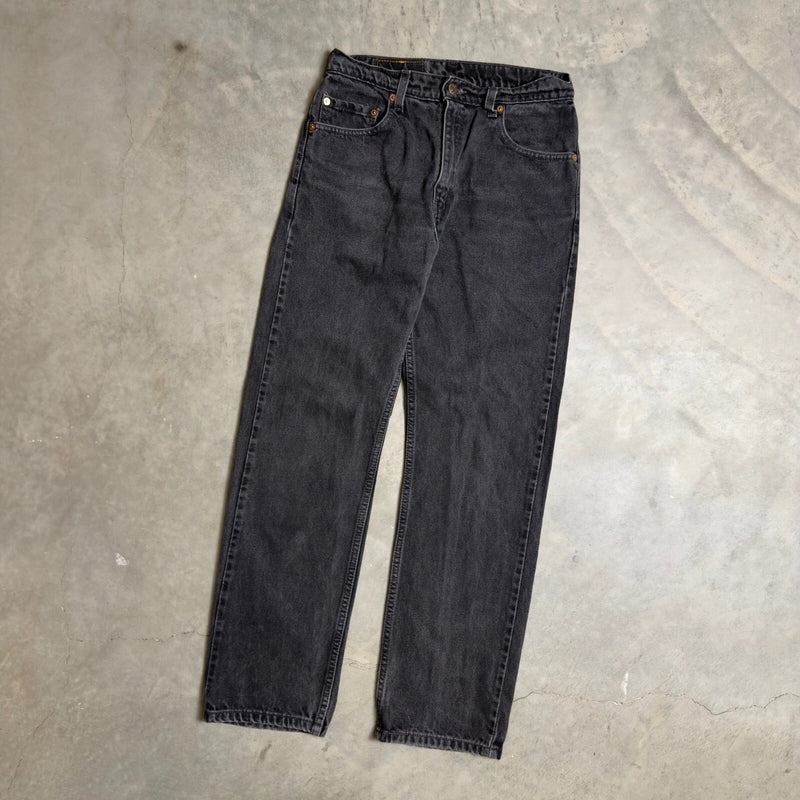 Vintage Levis 505 Regular Fit Jeans Mens 30x30 Black Straight Leg Baggy Skater