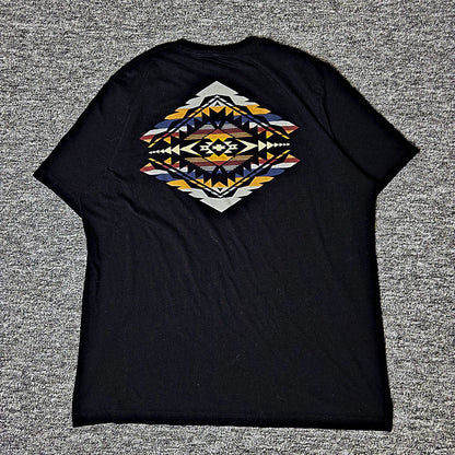 Pendleton Tee Mens XL Black Aztec Graphic Western Cotton