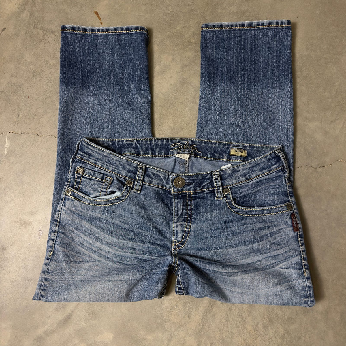 Silver Jeans Suki Capri Womens 14 Light Wash Denim