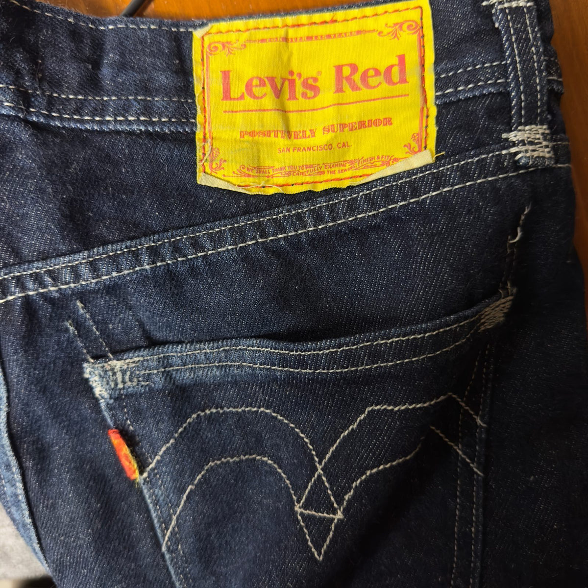 Levi's Red Jeans W25 L30 Dark Wash Straight Baggy Grunge