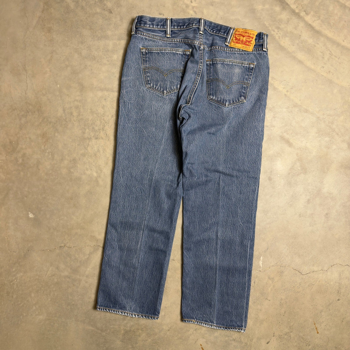 Levi's 501 Original Fit Jeans Mens 38x30 Blue Straight Leg Baggy Denim