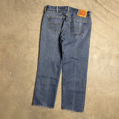 Levi's 501 Original Fit Jeans Mens 38x30 Blue Straight Leg Baggy Denim