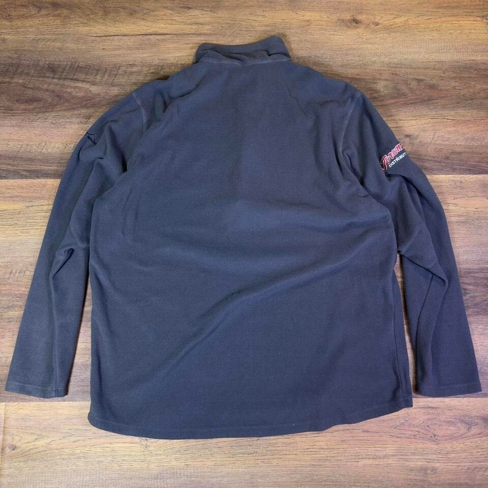 Eddie Bauer Leinenkugels Quarter Zip Fleece Mens 2XL Gray