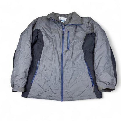 Columbia Jacket Mens Medium Gray Nylon Insulated Outdoor Zip Utility
