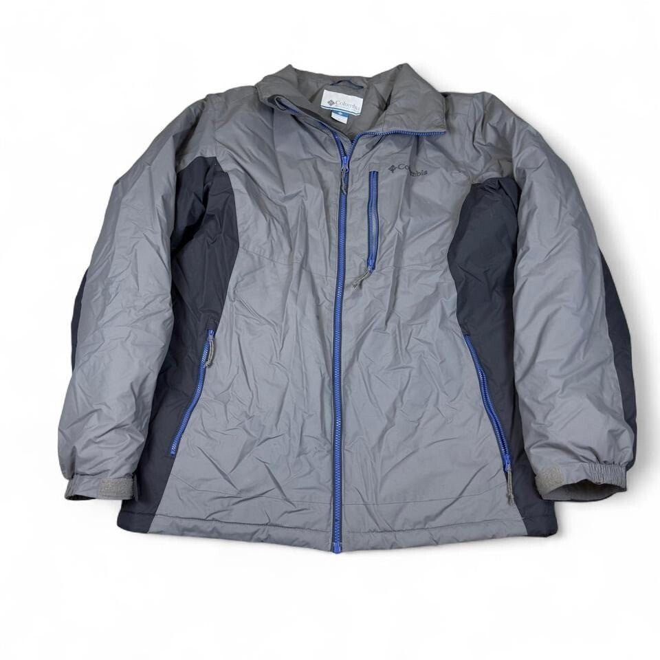 Columbia Mens Jacket Medium Gray Black Insulated Outdoor Zip