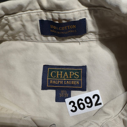 Chaps Ralph Lauren Shirt Mens 16.5 Beige Cotton