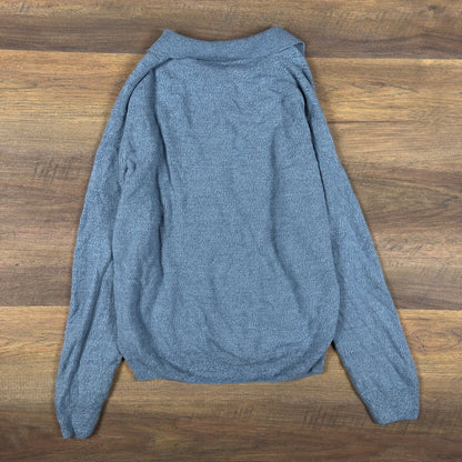 Vintage Dockers Long Sleeve Polo Sweater Mens L Heather Blue