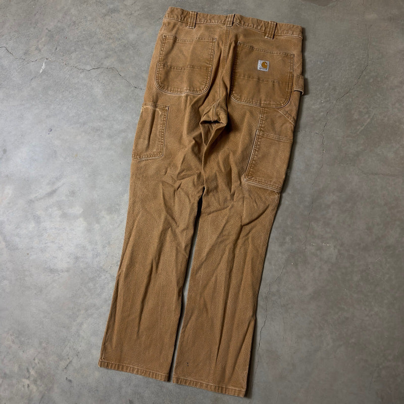Carhartt Double Knee Work Pants Mens 34x32 Brown