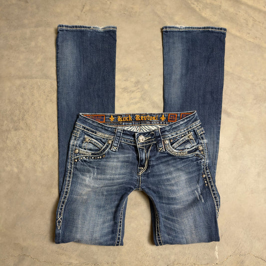 Rock Revival Bootcut Jeans Womens 27 Embellished