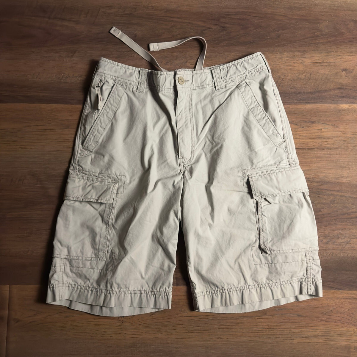Vintage Y2K Express Cargo Shorts Mens 34 Khaki Tan Baggy