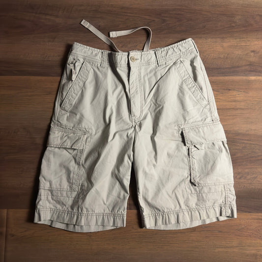 Vintage Y2K Express Cargo Shorts Mens 34 Khaki Tan Baggy