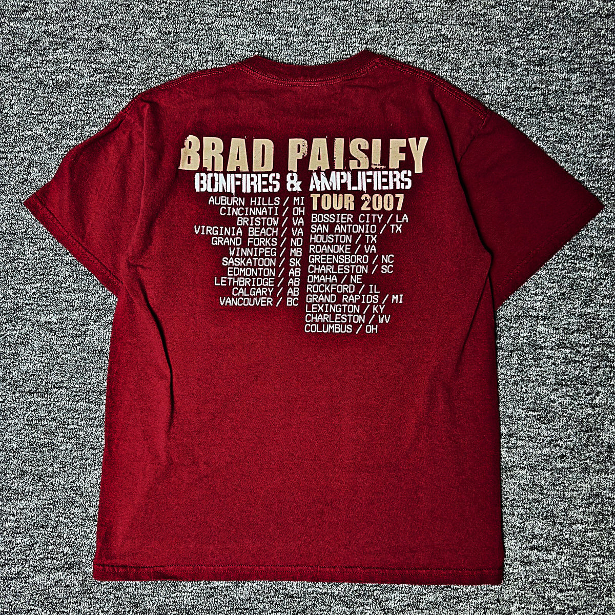 Gildan Brad Paisley 2007 Tour Tee Mens M Red Country