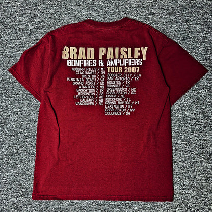 Gildan Brad Paisley 2007 Tour Tee Mens M Red Country