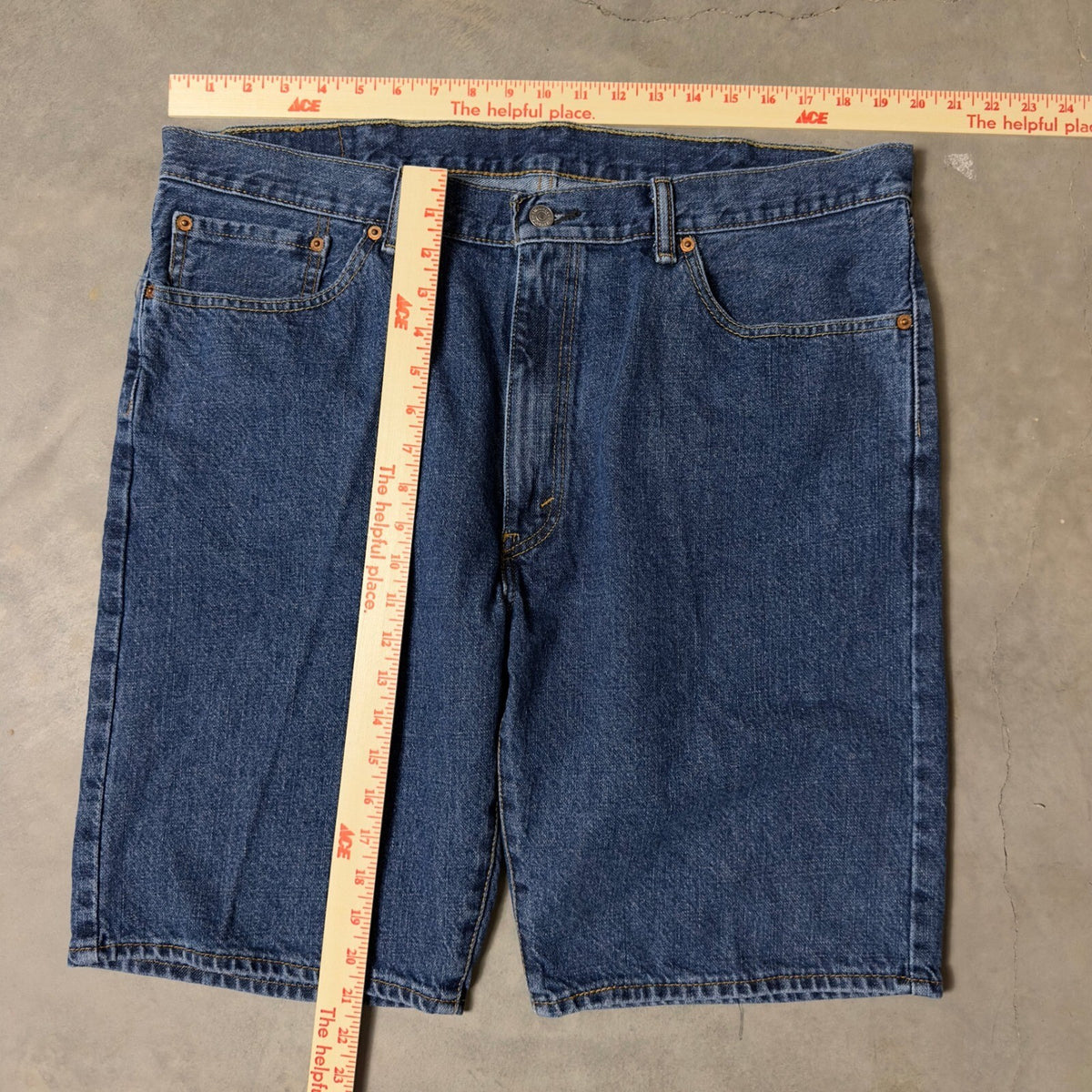 Levi's 505 Regular Fit Denim Shorts Mens 38 Baggy Summer
