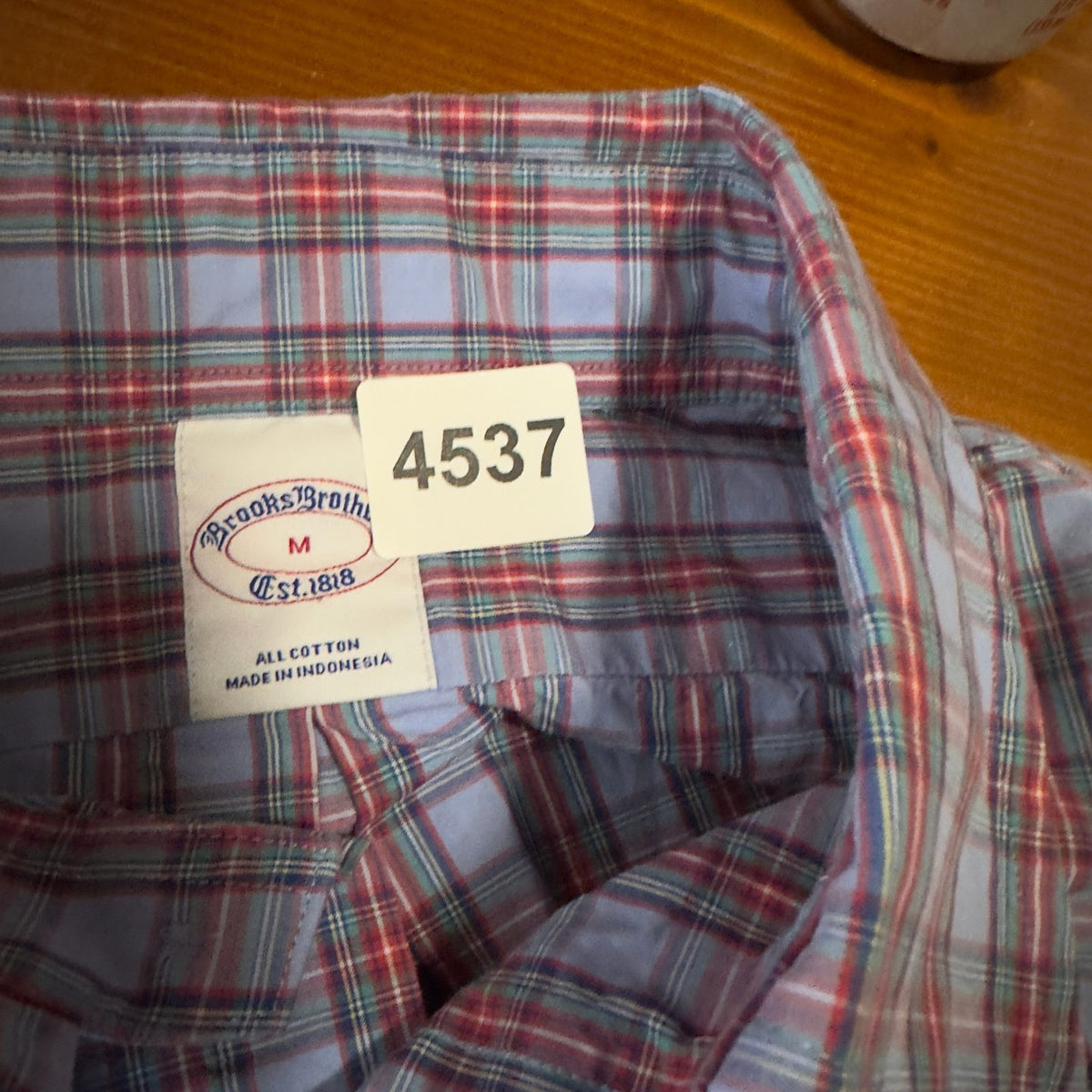 Brooks Brothers Plaid Button-Down Shirt Mens M Blue Preppy