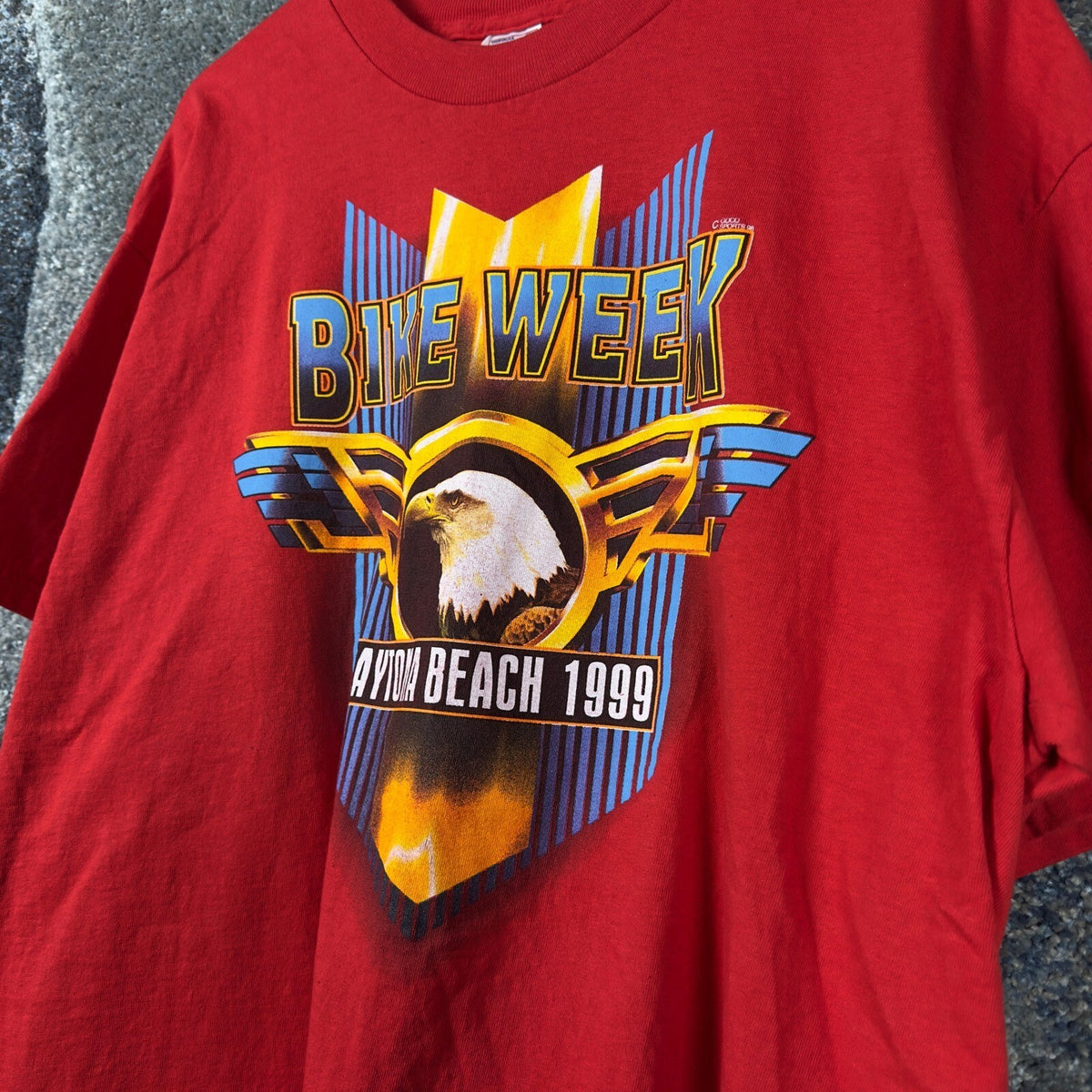 Vintage 1999 Daytona Bike Week T-Shirt Mens XL Red Eagle 90s
