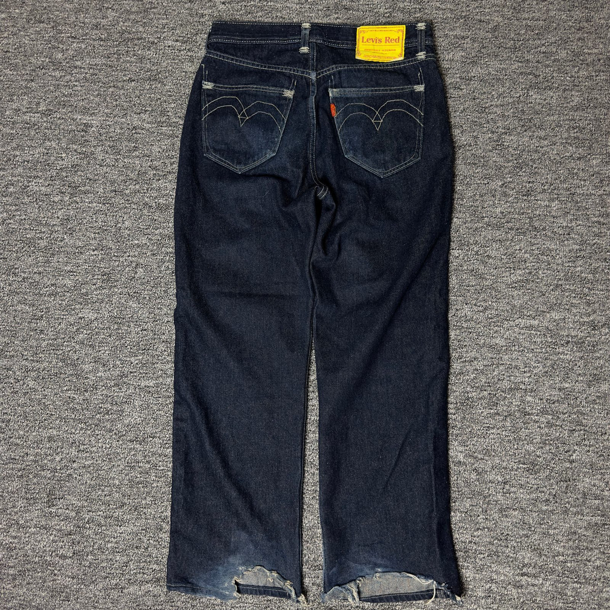 Levi's Red Jeans W25 L30 Dark Wash Straight Baggy Grunge