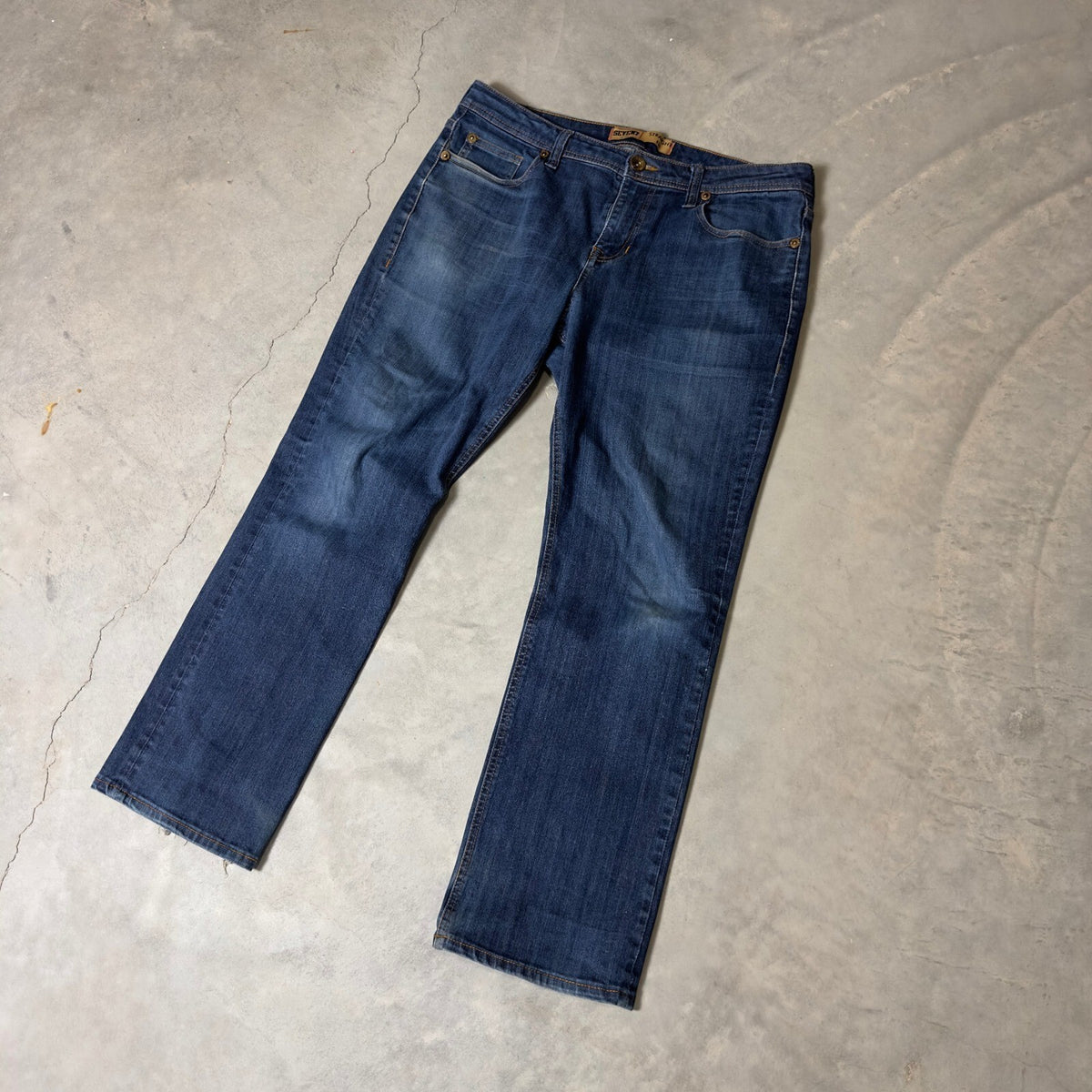 Seven7 Straight Leg Jeans Mens 34x31 Medium Wash Blue Baggy