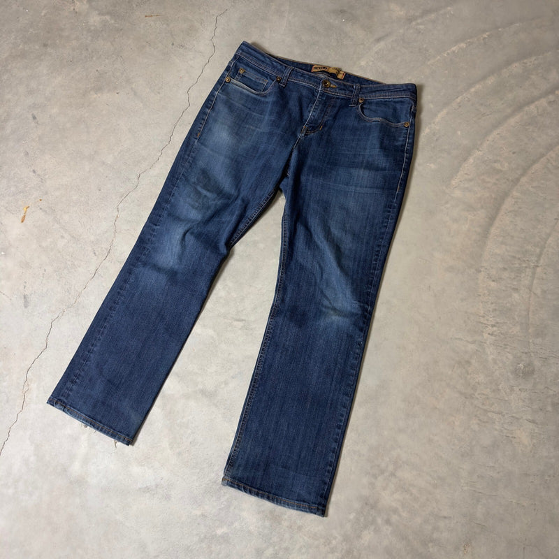 Seven7 Straight Leg Jeans Mens 34x31 Medium Wash Blue Baggy