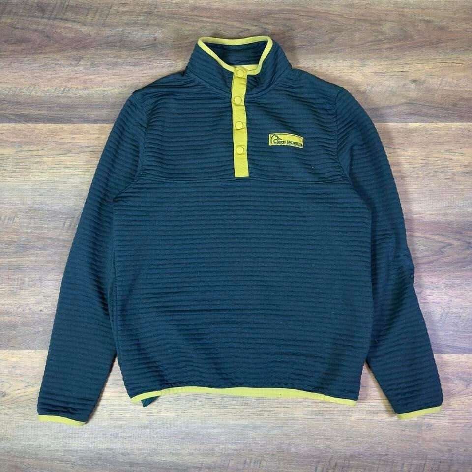 Ducks Unlimited Fleece Pullover Green Snap Collar Hunting