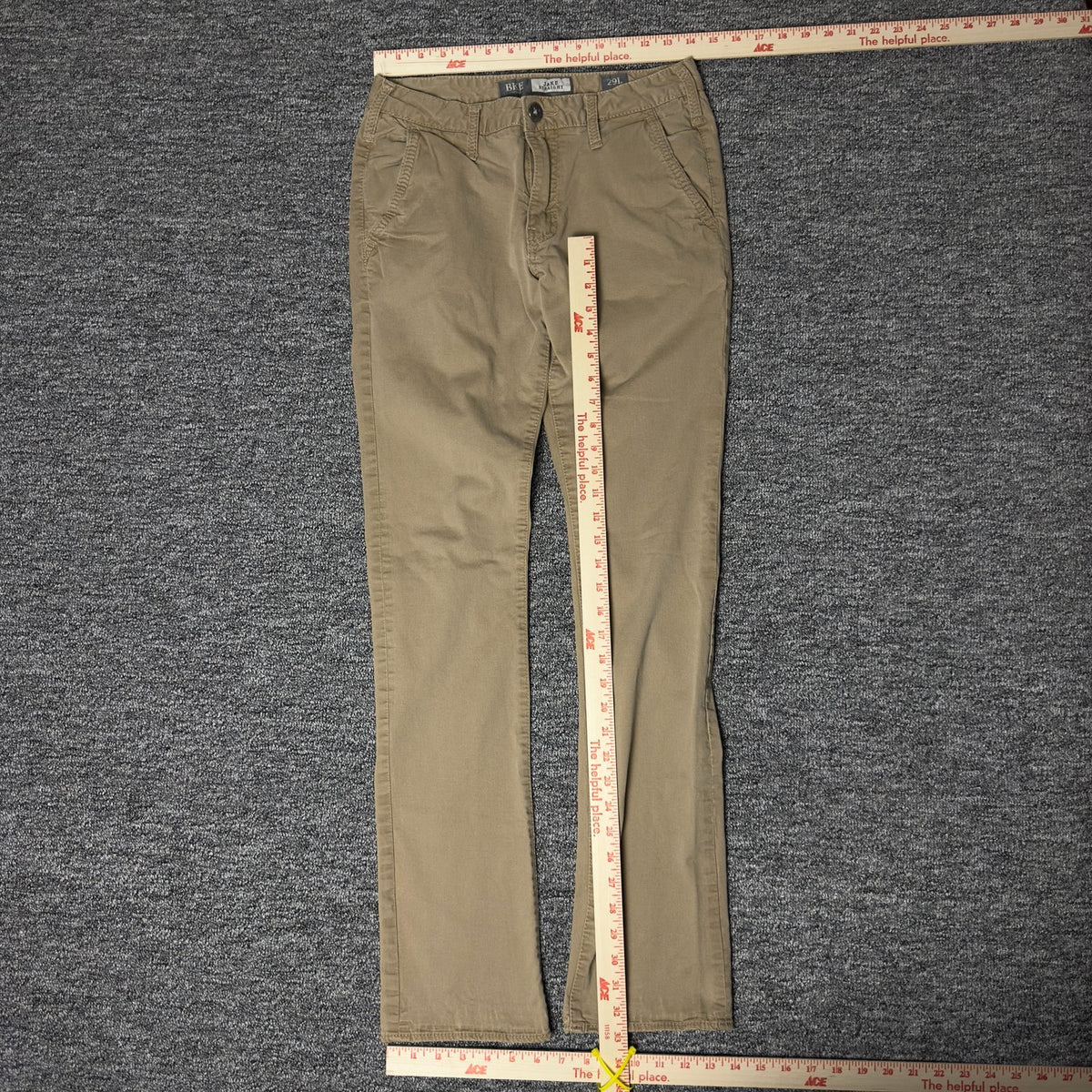 BKE Jake Straight Chino Pants Mens 29L Khaki Casual Workwear