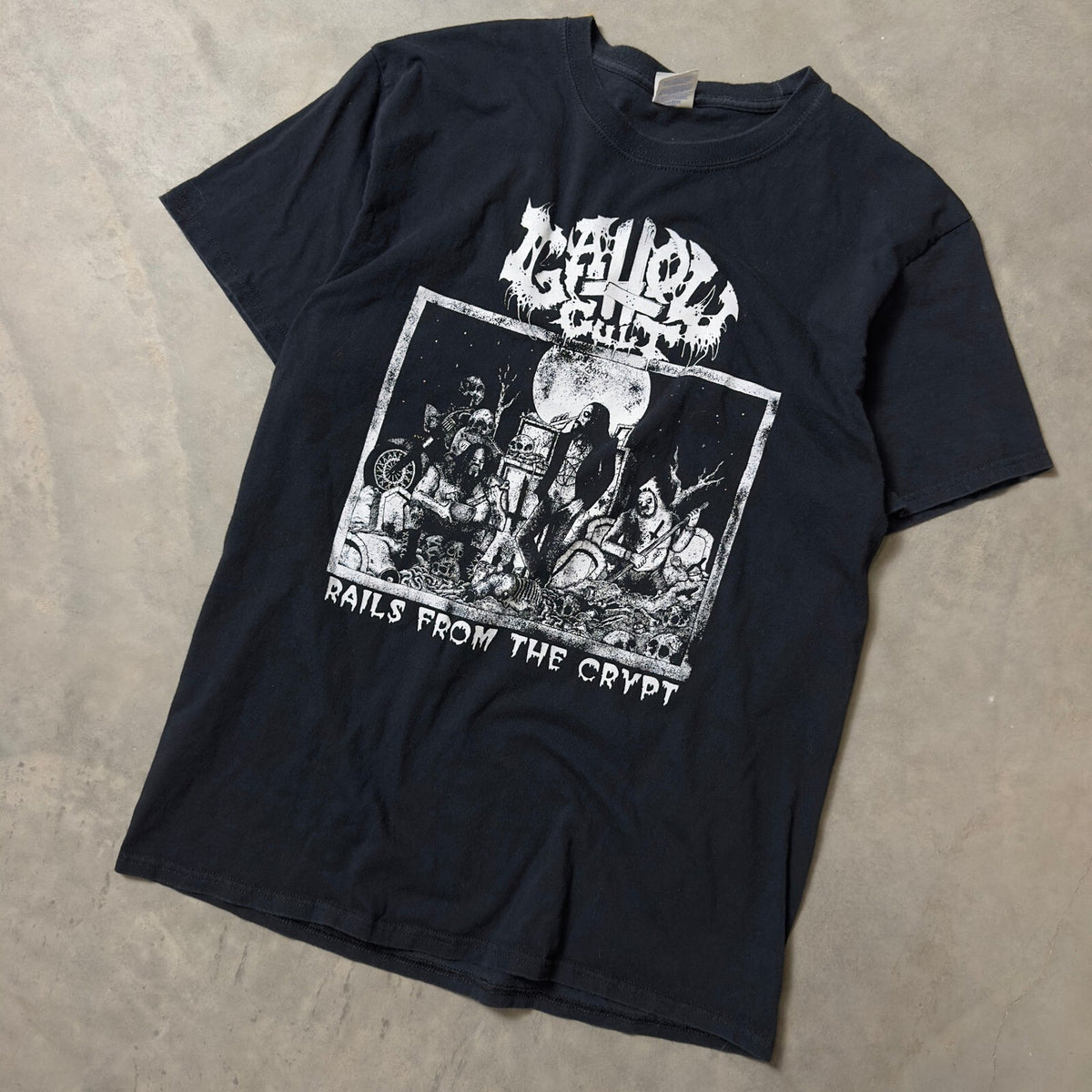Ghoulish Cult Rails From The Crypt T-Shirt Mens L