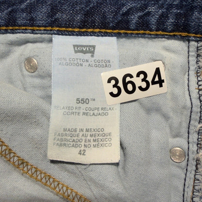 Vintage Levi's 550 Relaxed Fit Denim Shorts Mens 42 Blue Baggy