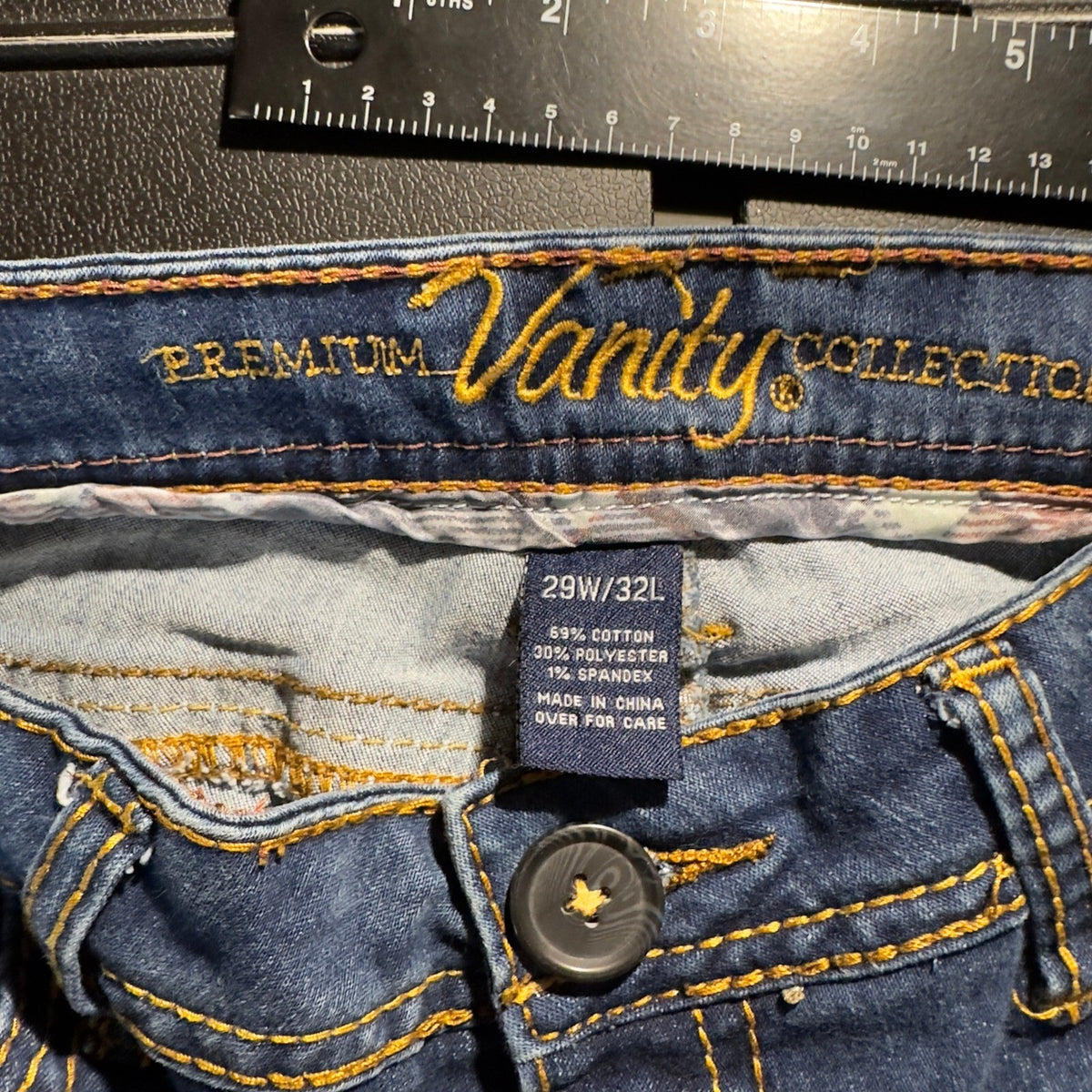 Vintage Vanity Premium Skinny Jeans Womens 29x32 Dark Blue