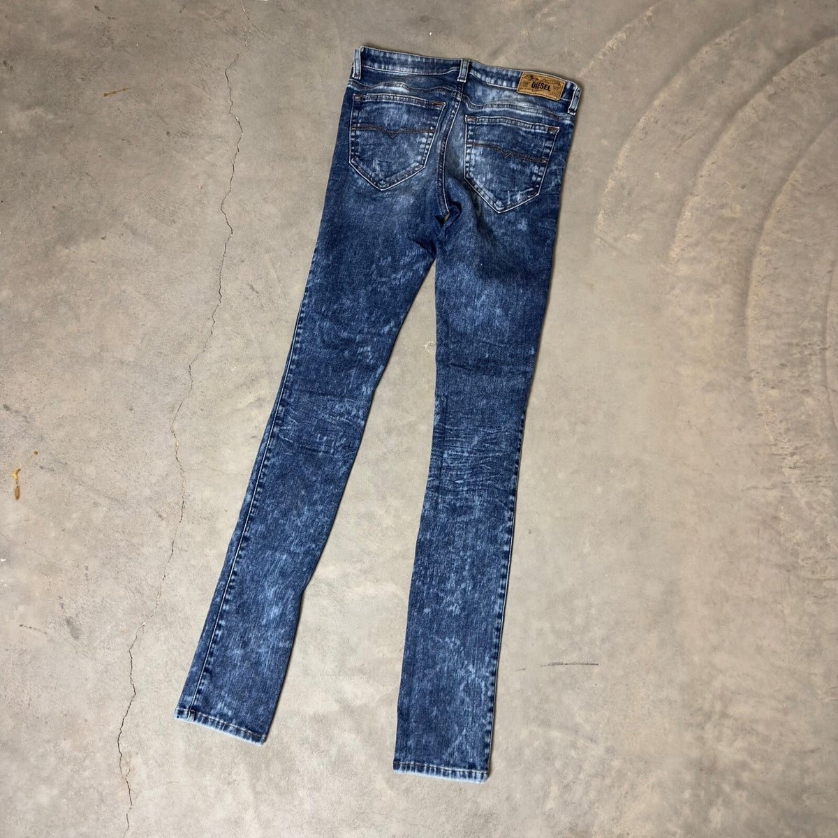 Diesel Skinzee Skinny Jeans Womens 27 Blue Acid Wash Edgy