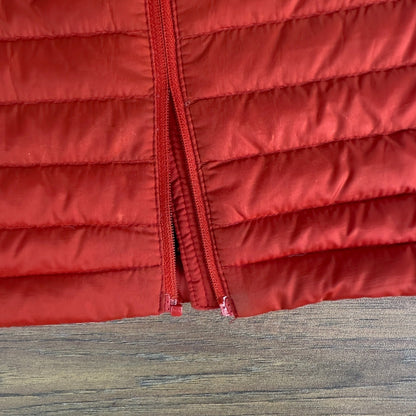 Eddie Bauer First Ascent Womens Red Down Puffer Jacket Large Full Zip damaged