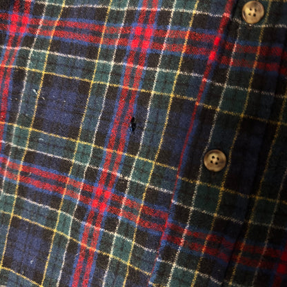 Pendleton Wool Flannel Shirt Mens L Navy Tartan Plaid Preppy