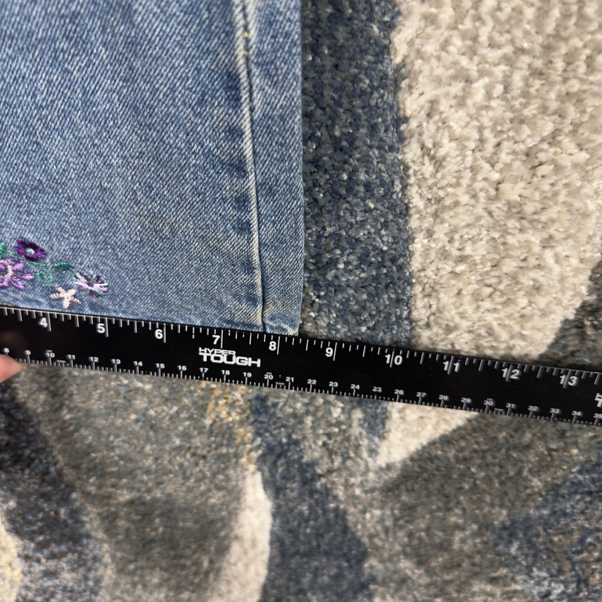 Vintage Floral Embroidered Bootcut Jeans Womens 27x31 Boho