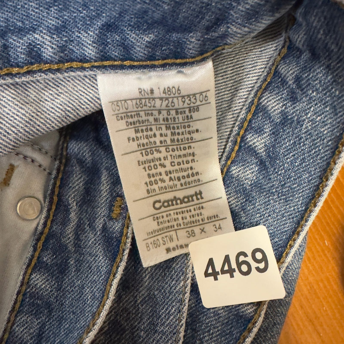 Carhartt Relaxed Fit Jeans Mens 38x34 Light Wash Workwear