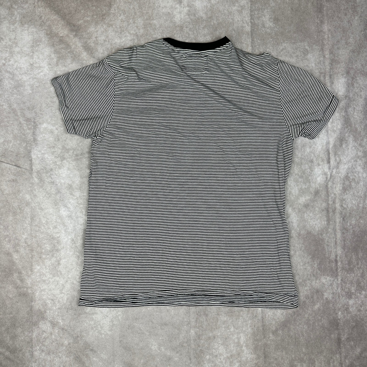 Guess Los Angeles Striped Pocket Tee Mens L Black White Logo