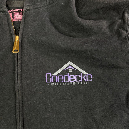 Vintage Carhartt Full Zip Hoodie Men's Large Black Workwear