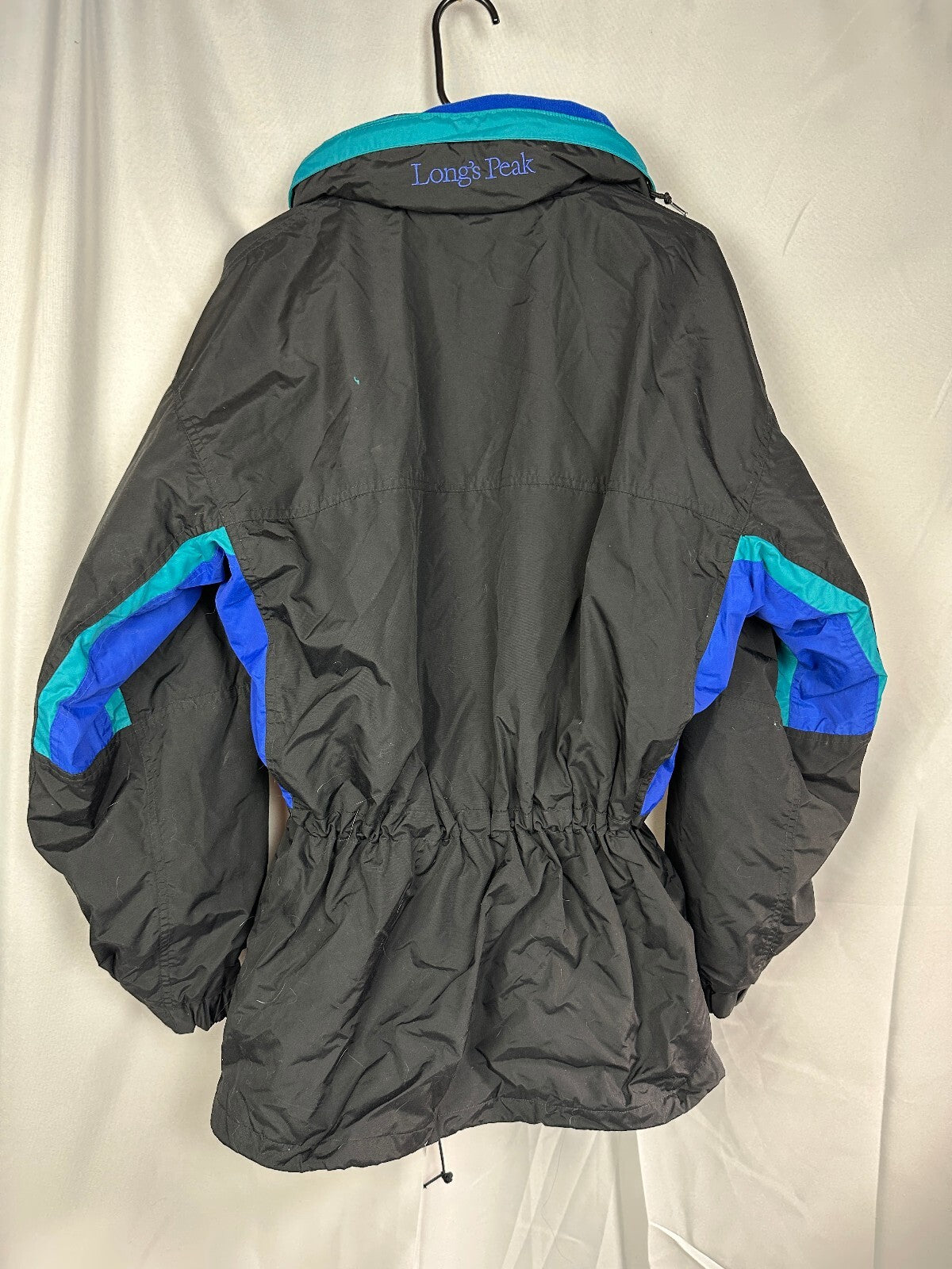 Columbia Mens M Long's Peak Black Blue Jacket