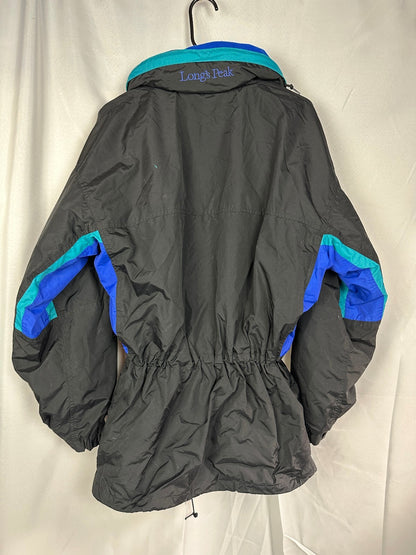 Columbia Mens M Long's Peak Black Blue Jacket